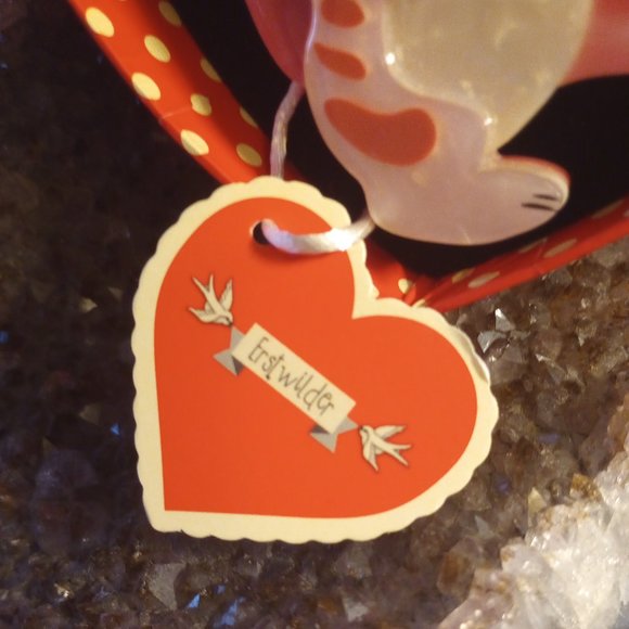 NIB Valentine's Day Feline The Love Erstwilder Brooch - Picture 3 of 7